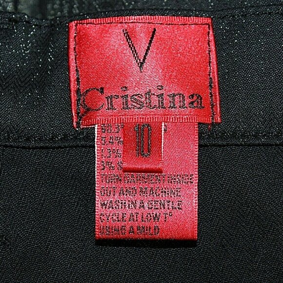 V Christina 10 x 32" Black Gold Shimmer Cotton Nylon Viscose Spandex Pant - Picture 8 of 8